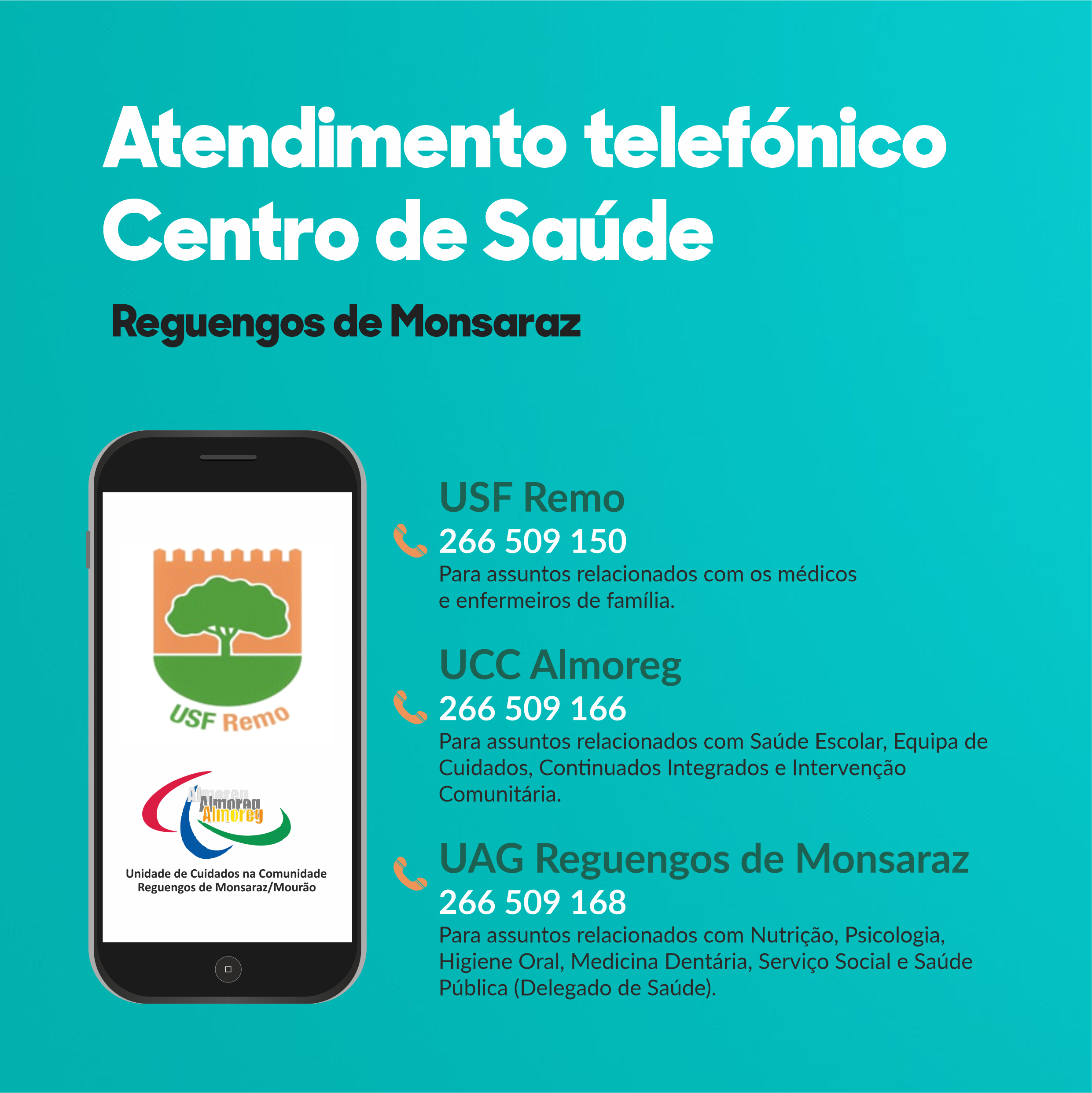 Atendimento telefónico no Centro de Saúde