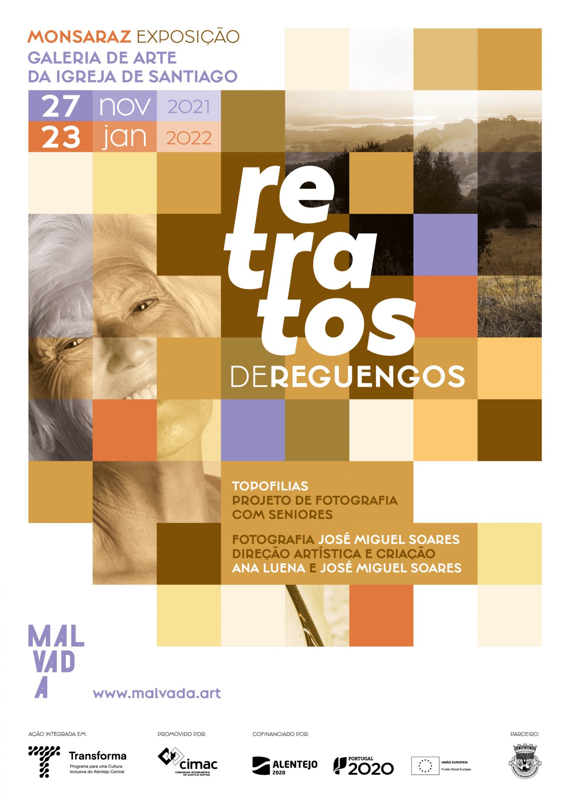 cartaz da exposição Retratos de Reguengos