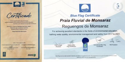 Certificado Internacional dos 5 anos da Praia Fluvial de Monsaraz
