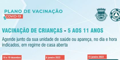 Vacinação de crianças dos 5 aos 11 anos