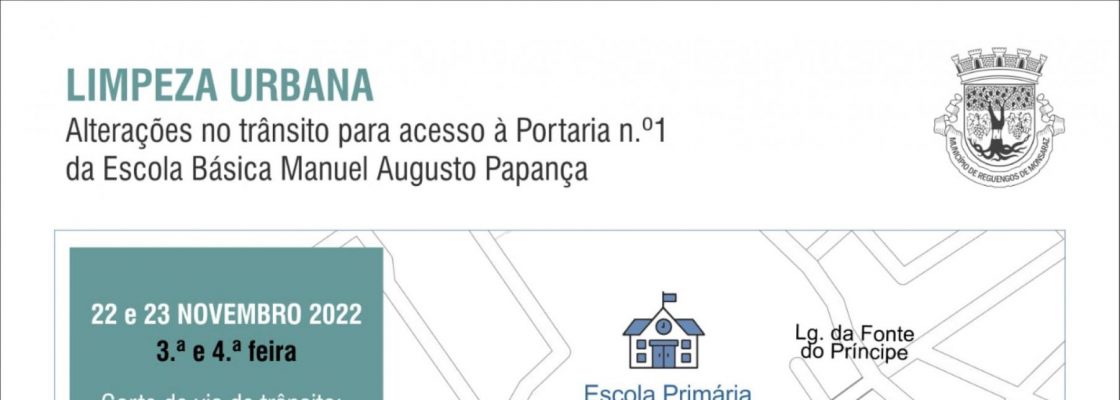 Condicionamento do trânsito no acesso à Portaria n.º 1 da Escola Básica Manuel Augusto Papança