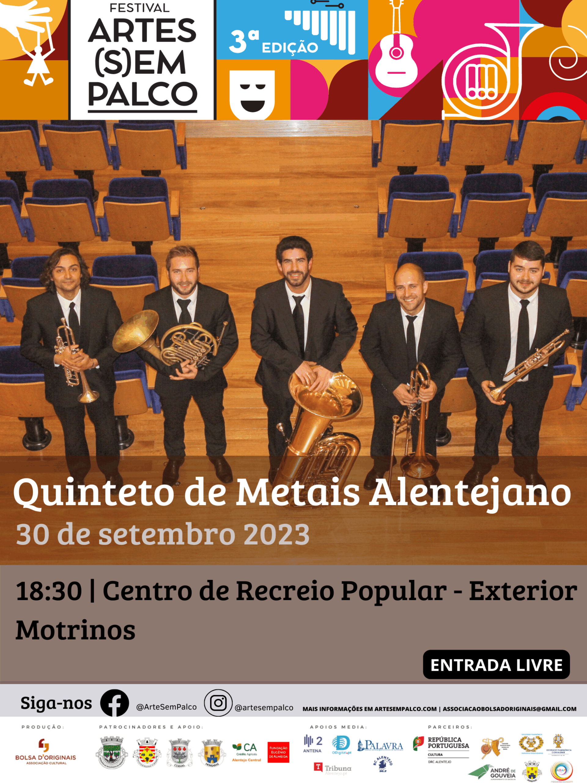 Quinteto de Metais Alentejano | Festival Arte(s)em Palco | 30 setembro