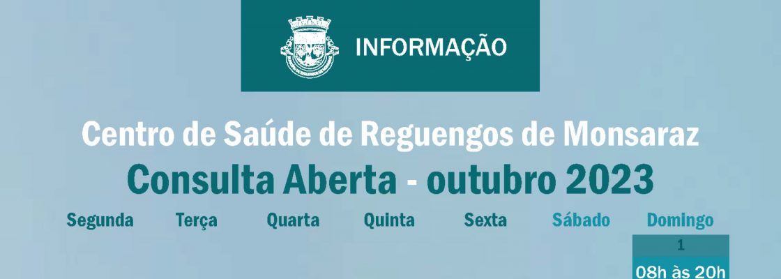 Consulta aberta na USF REMO em Reguengos de Monsaraz em outubro