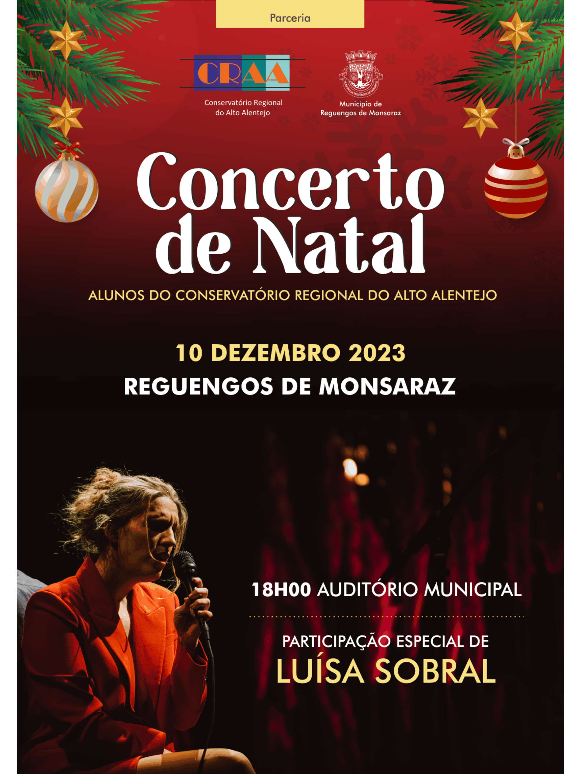 Concerto de Natal do Conservatório Regional do Alto Alentejo com Luísa Sobral