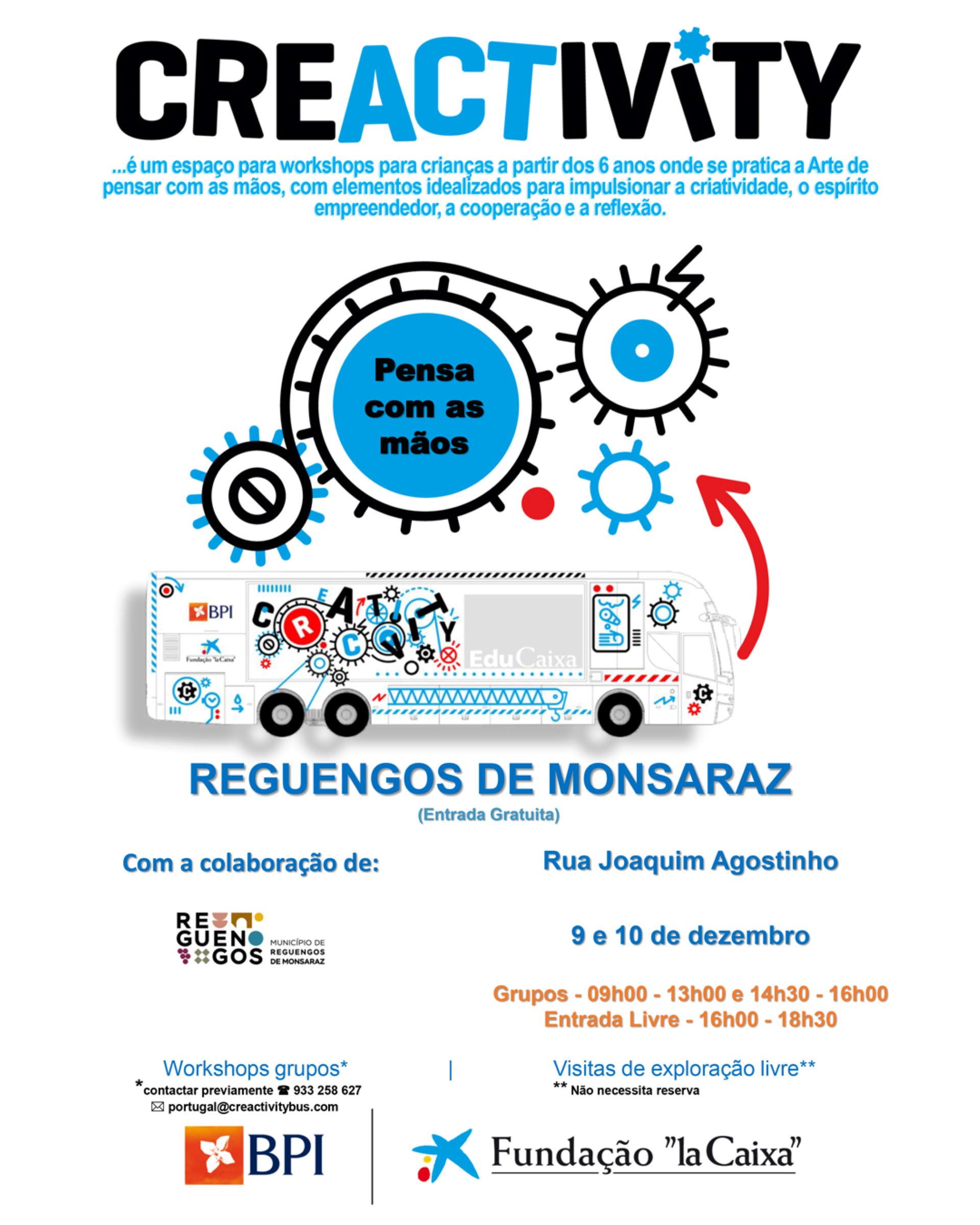 CREACTIVITYBUS – Workshop itinerante do BPI e da Fundação “la Caixa” em Reguengos de Monsaraz