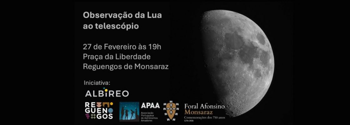 Observação da lua ao telescópio em Reguengos de Monsaraz