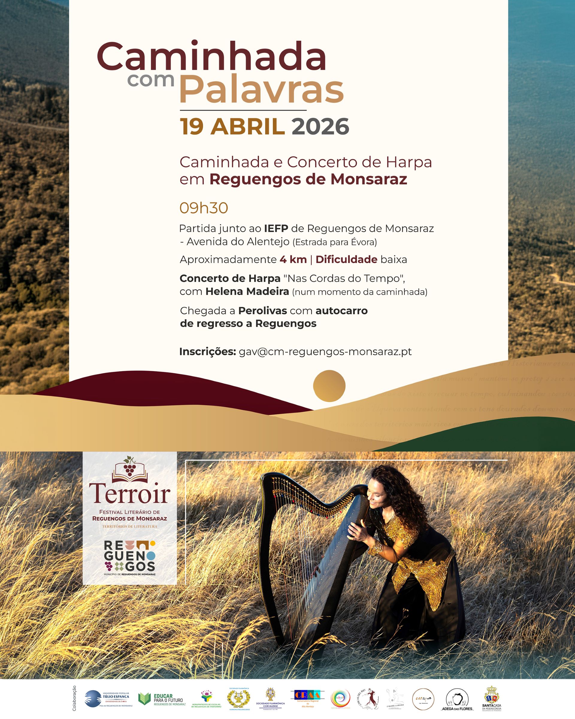 Caminhada com Palavras | Uma caminhada literária com concerto de harpa ao vivo