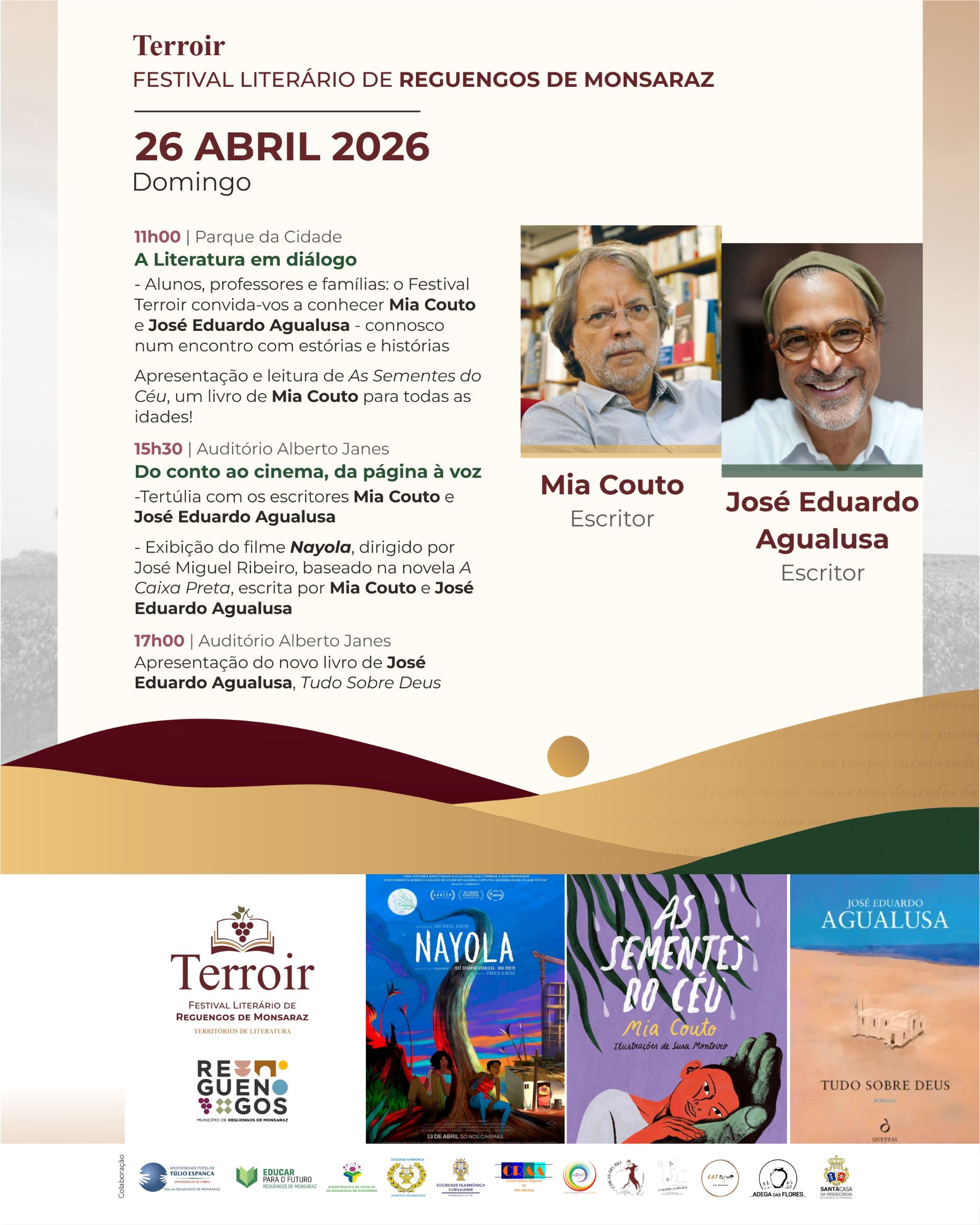 Terroir – Mia Couto e José Eduardo Agualusa no Festival Literário de Reguengos de Monsaraz