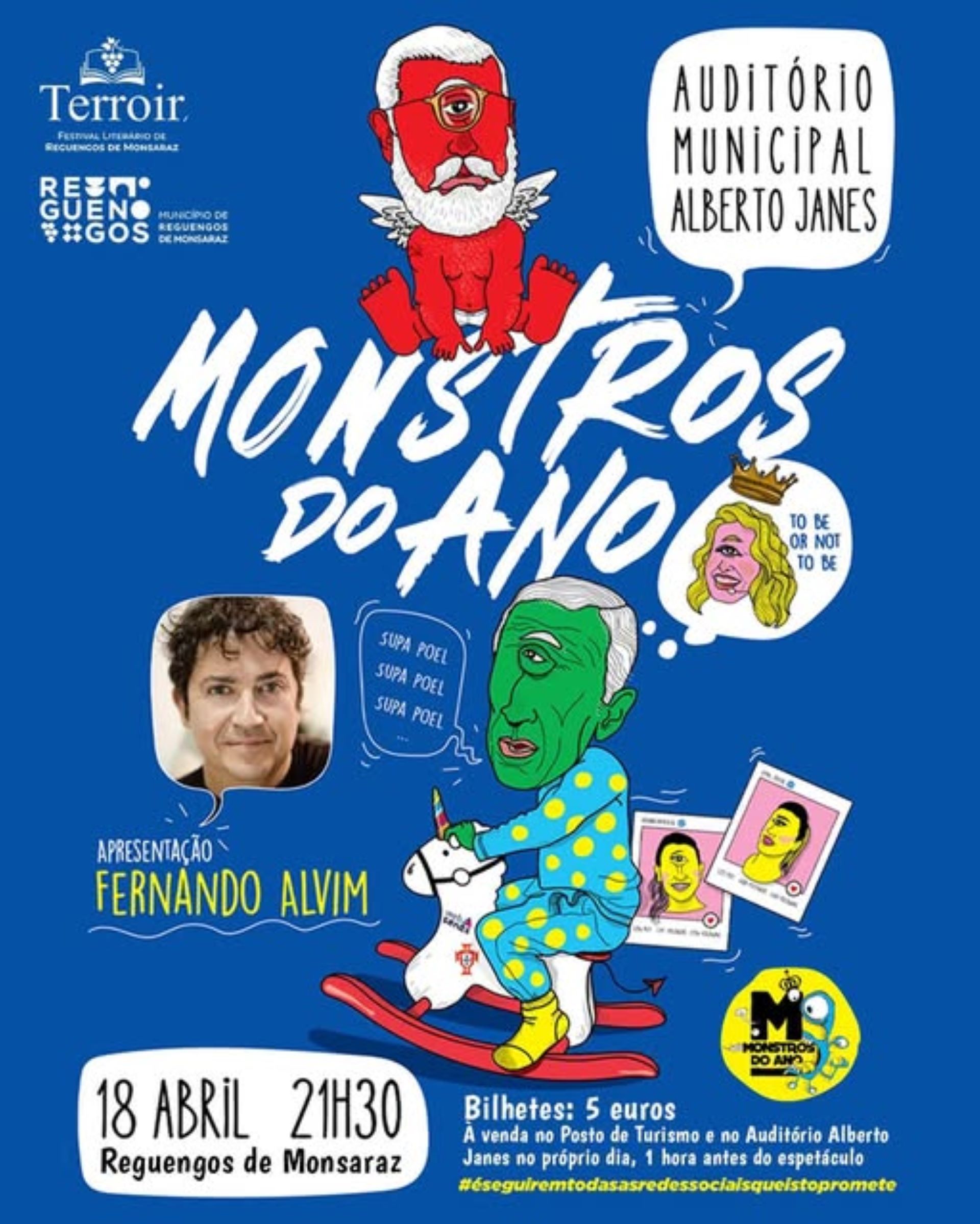 Fernando Alvim apresenta “Monstros do Ano” em Reguengos de Monsaraz