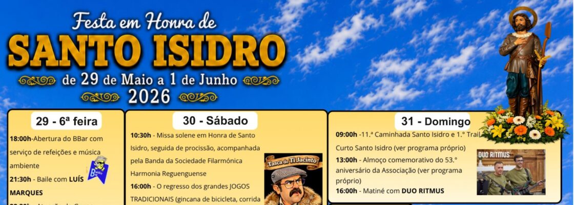 Festa em Honra de Santo Isidro | 29 de maio a 1 de junho em Santo António do Baldio