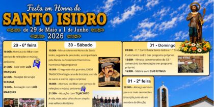Festa em Honra de Santo Isidro | 29 de maio a 1 de junho em Santo António do Baldio