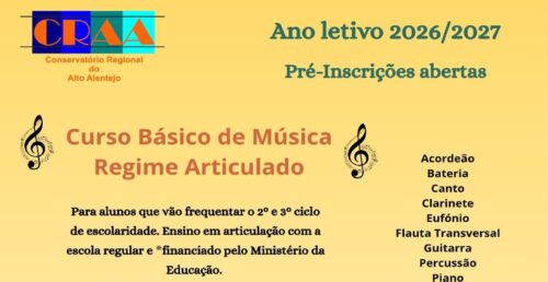 1ª fase | Candidaturas ensino artístico especializado da música (regime articulado)