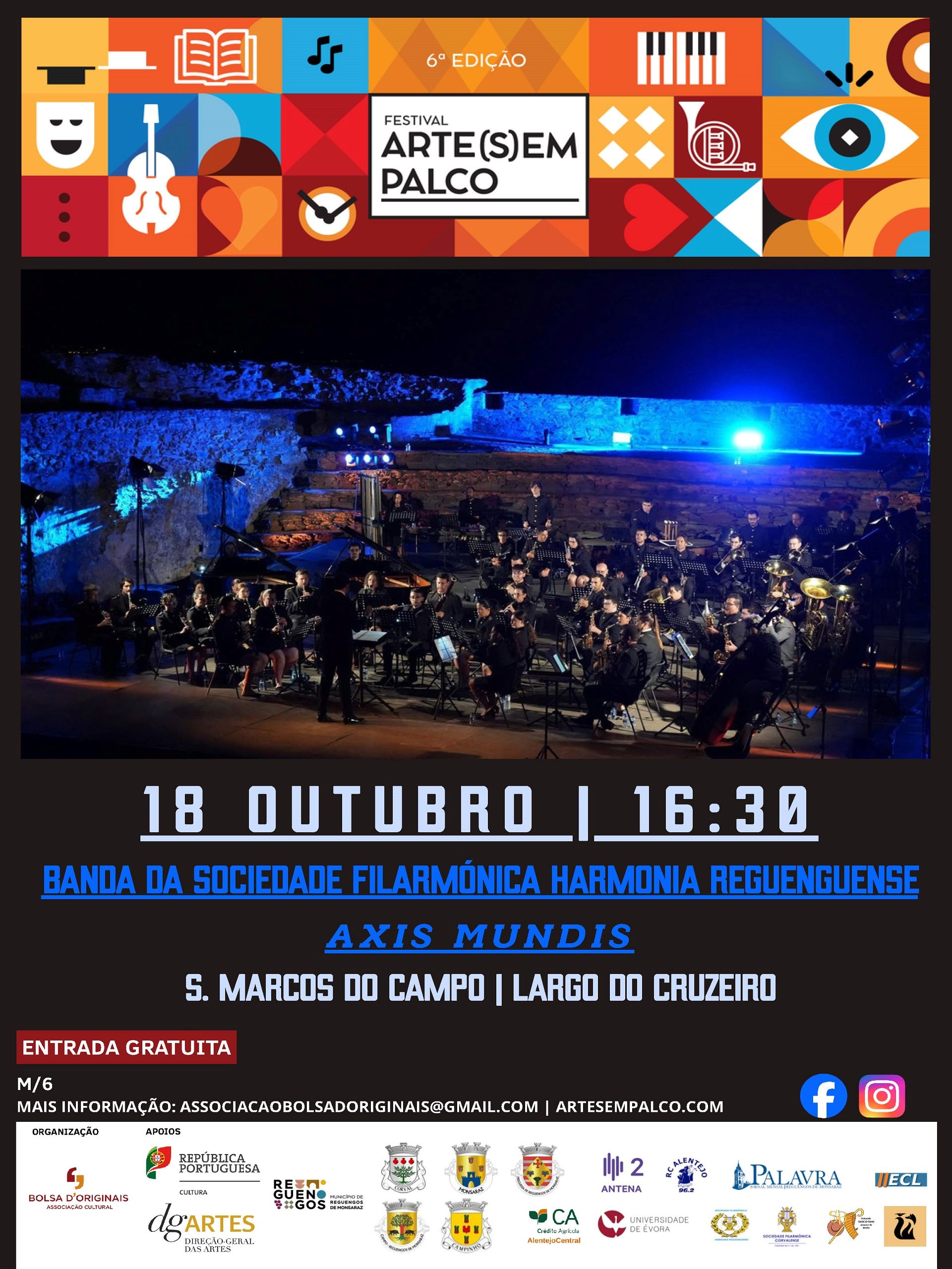 Festival Arte(s)em Palco | Banda da Sociedade Filarmónica Harmonia Reguenguense – “Axis Mundi” em São Marcos do Campo