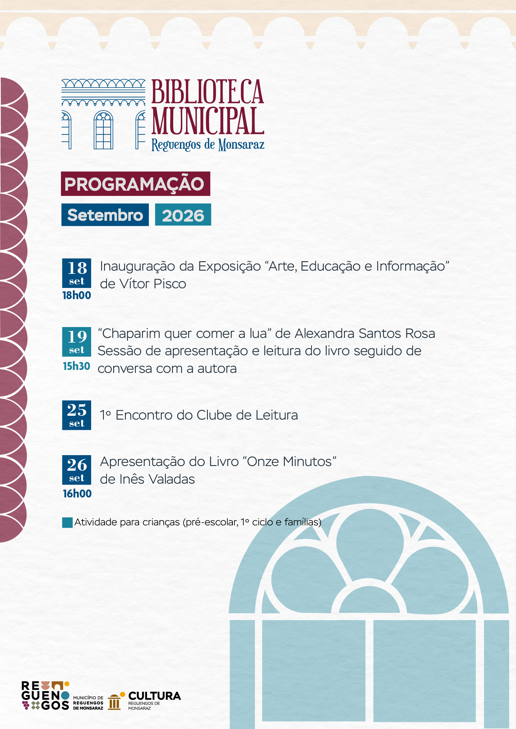 Biblioteca Municipal | Programa de setembro 2026